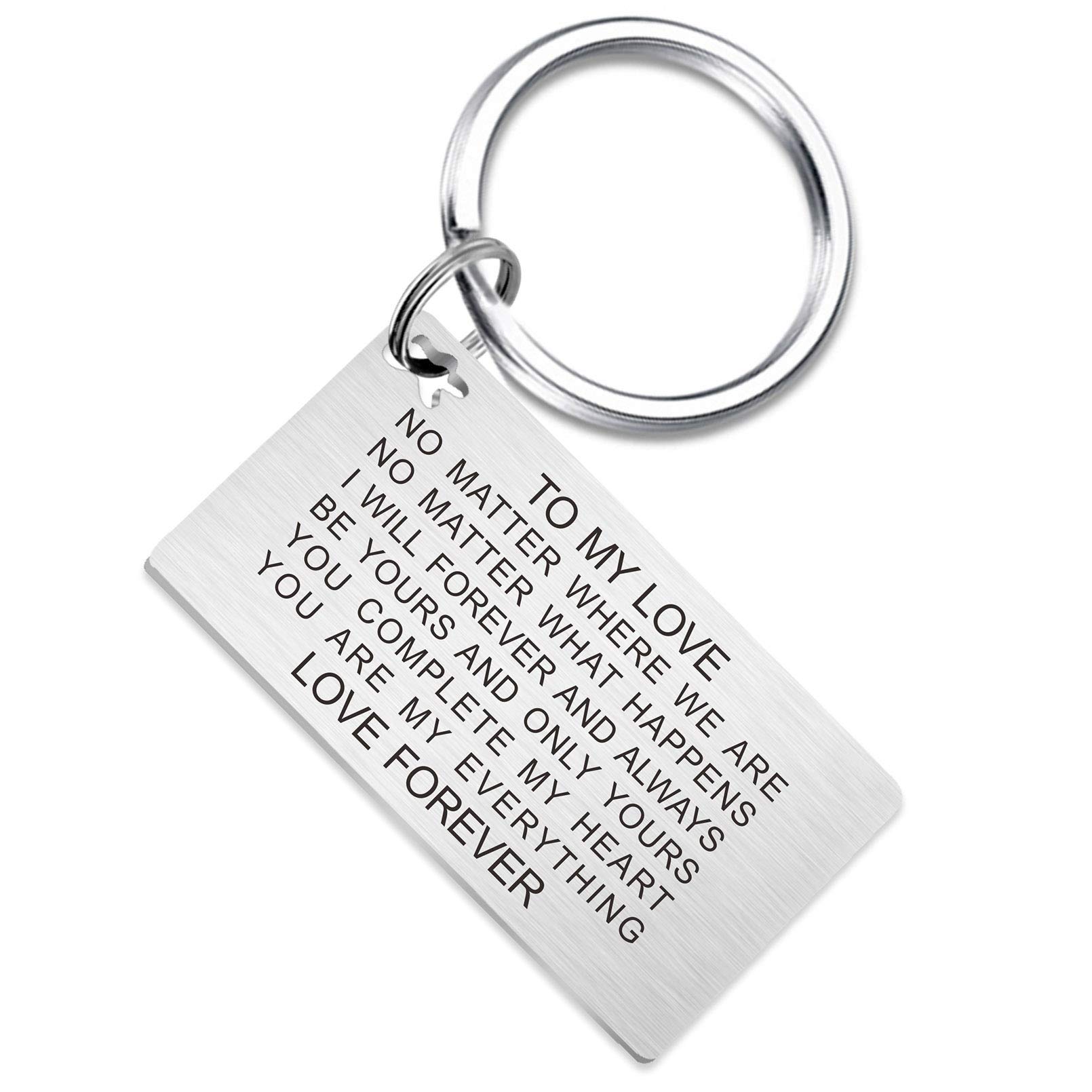 Personalized Silver Love Keychain - Romantic Anniversary & Valentine's Gift for Husband, Boyfriend, or Wife - Perfect Couple's Gift for Weddings, Engagements & Special Occasions