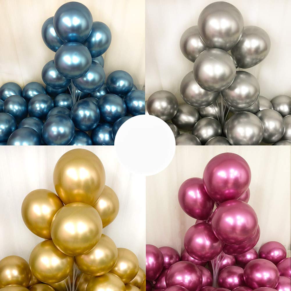 50 Pack 12 Inch Gold Chrome Metallic Latex Balloons for Birthday, Wedding, Engagement, Anniversary, Christmas & Party Decorations - Perfect for Indoor & Outdoor Celebrations, Photo Backdrops & Festive Events