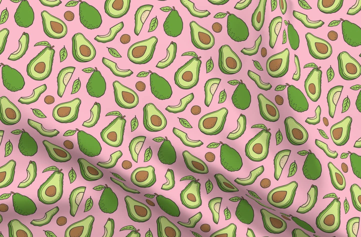 Avocado Pink Vegetable Fruit Food Summer Nature Printed Minky Fabric Fat Quarter - Soft Plush Fabric for Sewing Baby Blankets, Quilt Backing & DIY Crafts - Perfect for Nursery Decor, Summer Projects & Cozy Home Accessories