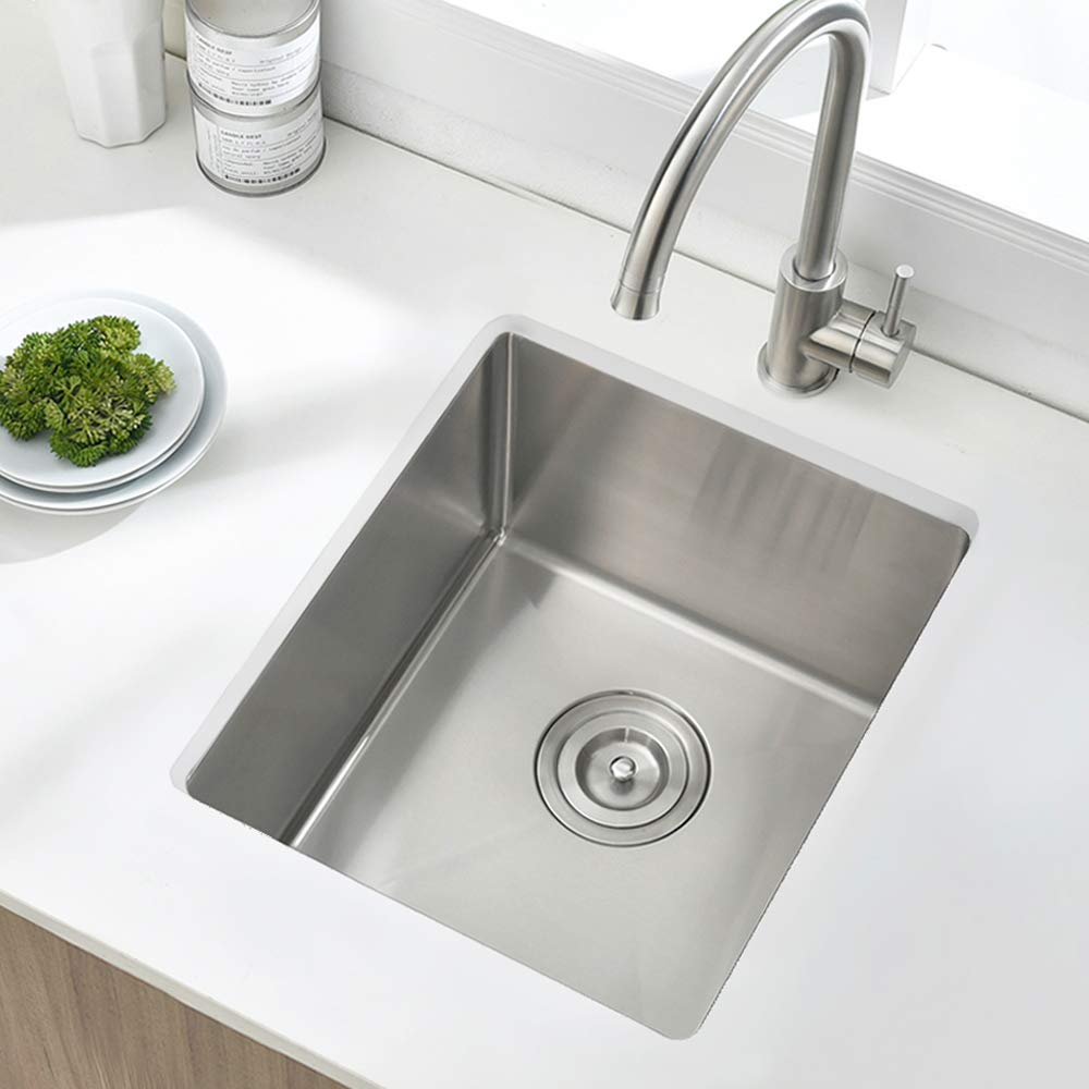 13 x 15 Inch Undermount Single Bowl Stainless Steel Kitchen Sink - 16 Gauge RV, Wet Bar & Prep Sink for Small Spaces - Perfect for Tiny Homes, Campers & Compact Kitchens