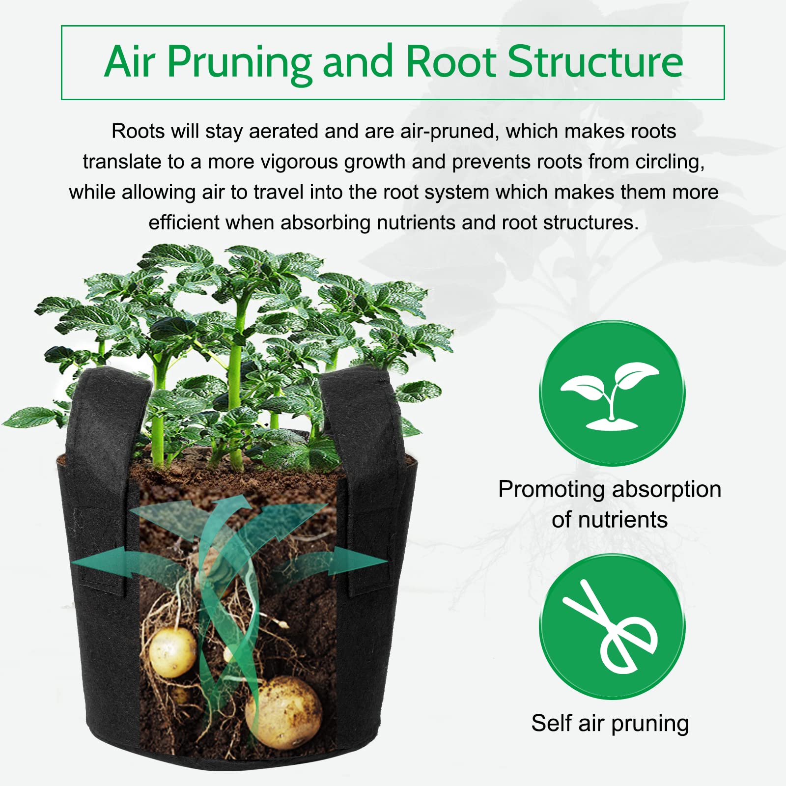JERIA 24-Pack 3 Gallon Nonwoven Grow Bags - Heavy Duty Aeration Fabric Pots with Durable Handles for Plants, Vegetables & Herbs - Includes 24 Plant Labels - Ideal for Indoor/Outdoor Gardening, Greenhouses & Urban Farming