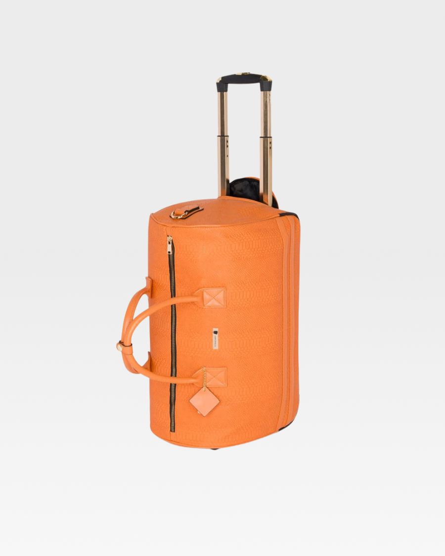 Apollo 1 Rolling Duffle Bag - Orange Expandable Luggage for Travel, Gym & Sports | Perfect for Airplane Carry-On, Weekend Getaways & Workout Gear Storage