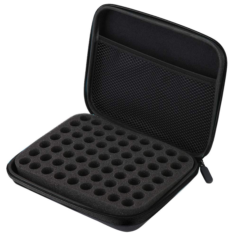 Greensen Essential Oil Storage Case for 63 Bottles - Portable Aromatherapy Organizer with Carrying Handle - Perfect for Travel, Home Use & Professional Therapists (Black)