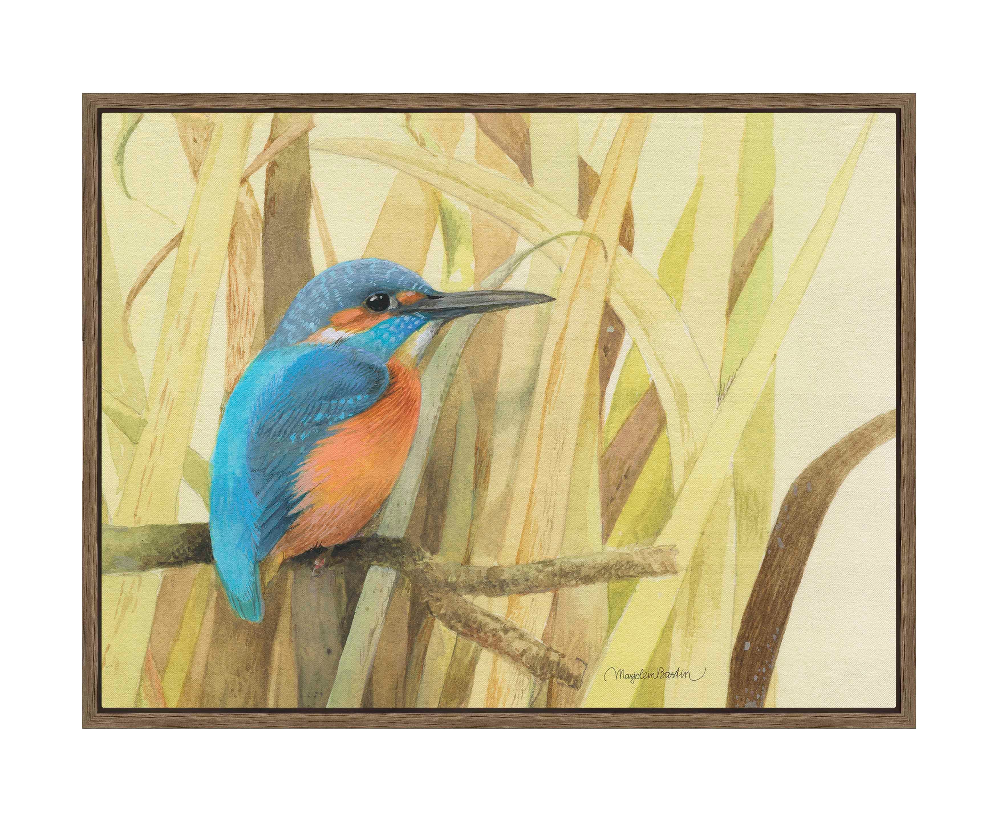 Hiding in the Reeds Gallery Wrapped Canvas Wall Art - Nature Landscape Painting for Living Room, Bedroom & Office Decor