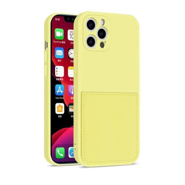 Premium iPhone 13 Pro Liquid Silicone Case with Built-in Card Holder - Slim Protective Cover for Everyday Use, Commuting & Travel