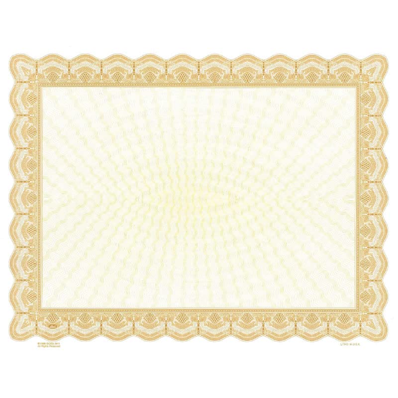 Goes 3911 Blank Stock Certificate Paper - 8.5