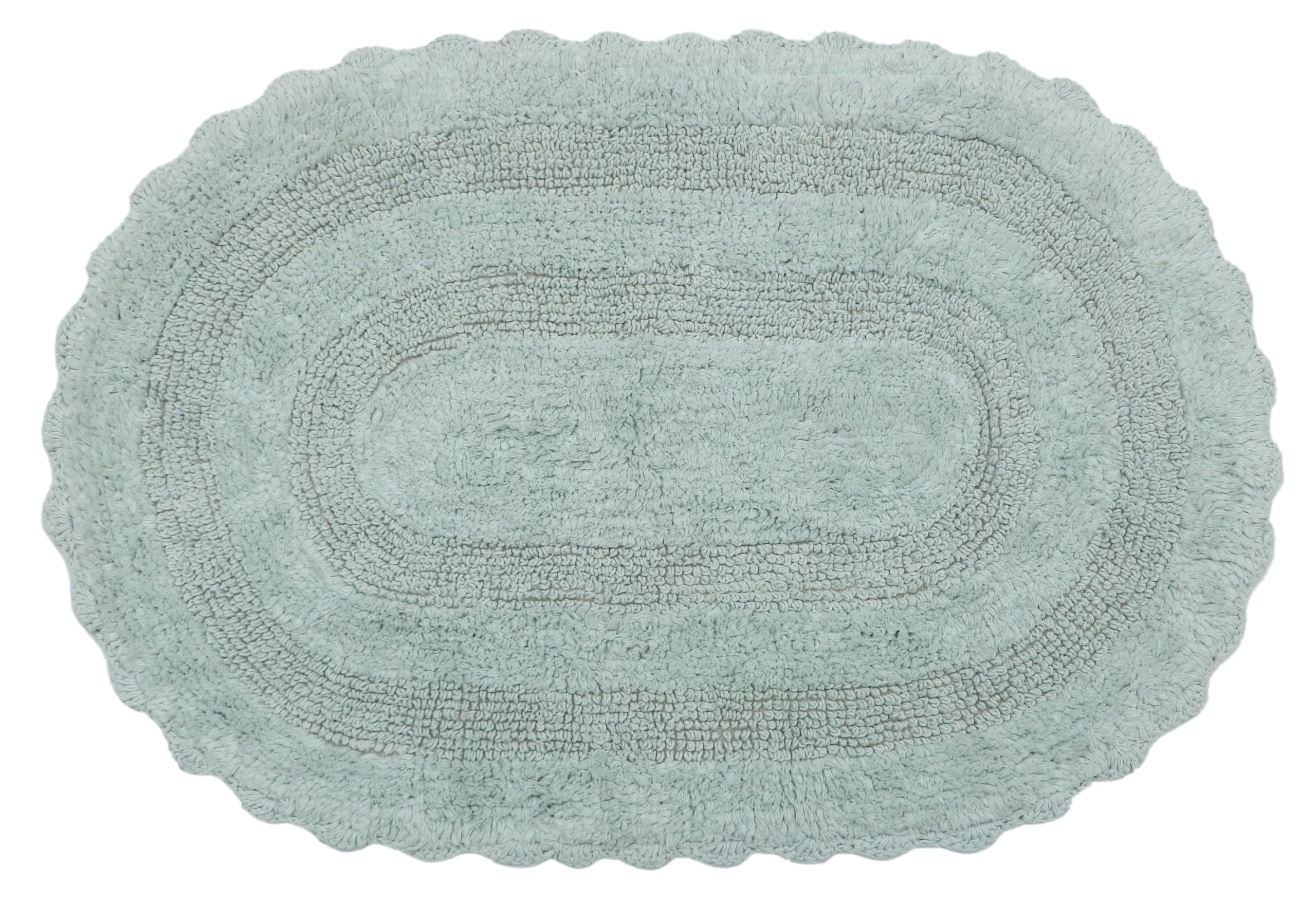 Premium Cotton Oval Bath Rug - Super Absorbent, Soft & Non-Slip Bathroom Mat for Shower, Vanity & Kitchen - 50x75cm Home Decor - Perfect for Bathrooms, Entryways & Cozy Living Spaces