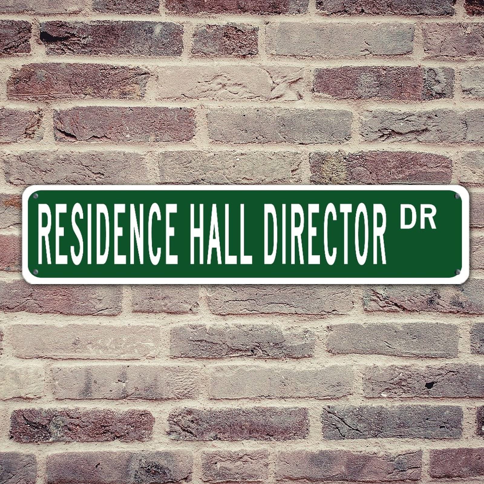 Custom Metal Plaque Sign 4x18 Inch - Farmhouse Green Office & Residence Hall Director Sign for Street, Road, Garden, Yard Decor | Weather-Resistant for Garage, Office, Restaurants | Easy to Mount Wall Decor for Home & Business