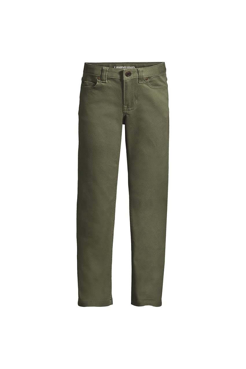 Lands' End Boys Iron Knee Stretch 5 Pocket Pants - Durable Comfort Pants for School, Play & Everyday Wear | Kids' Casual & Active Pants