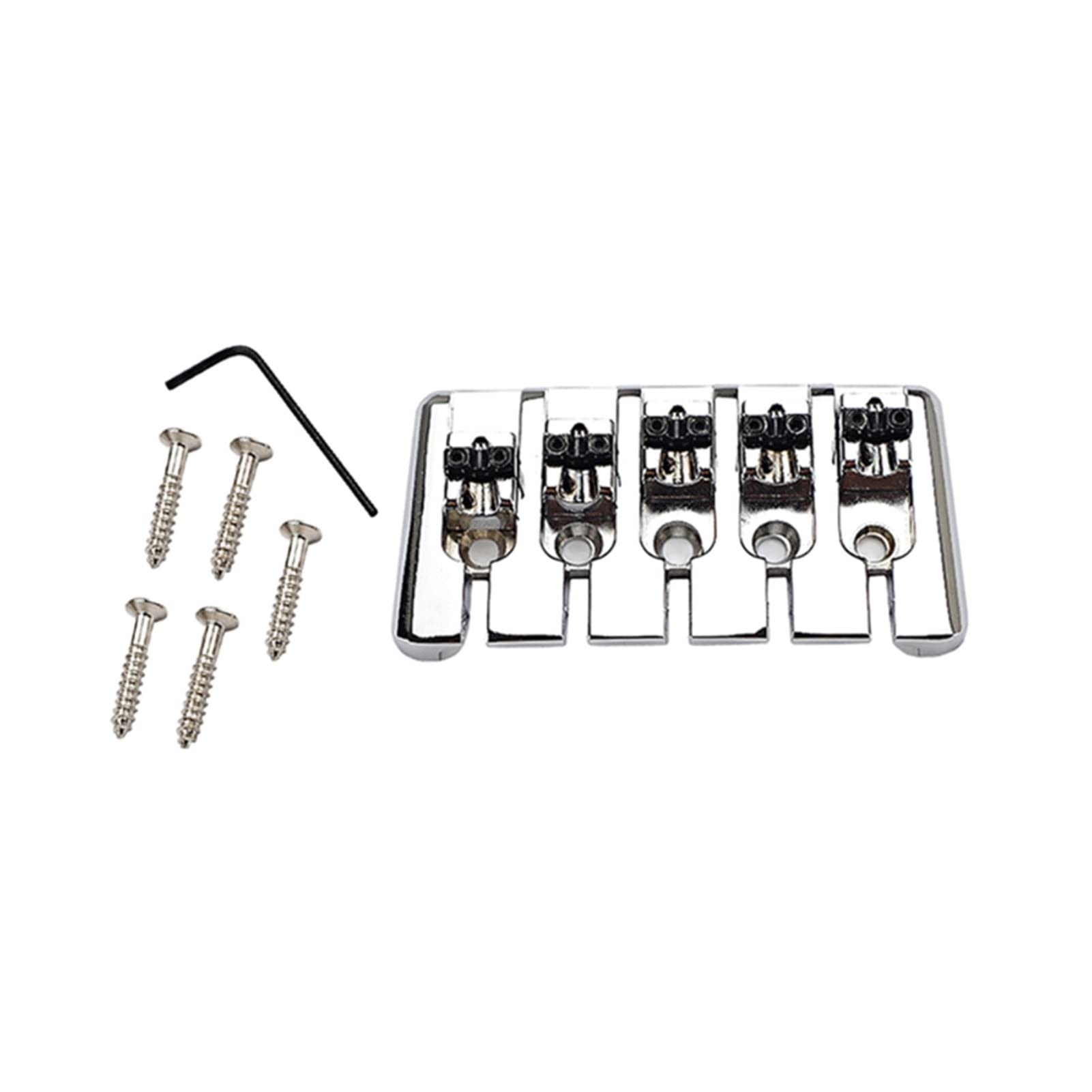 5-String Electric Guitar Bass Hardtail Bridge - Fixed Saddle Replacement for Enhanced Tuning Stability | Perfect for Rock, Metal & Studio Recording