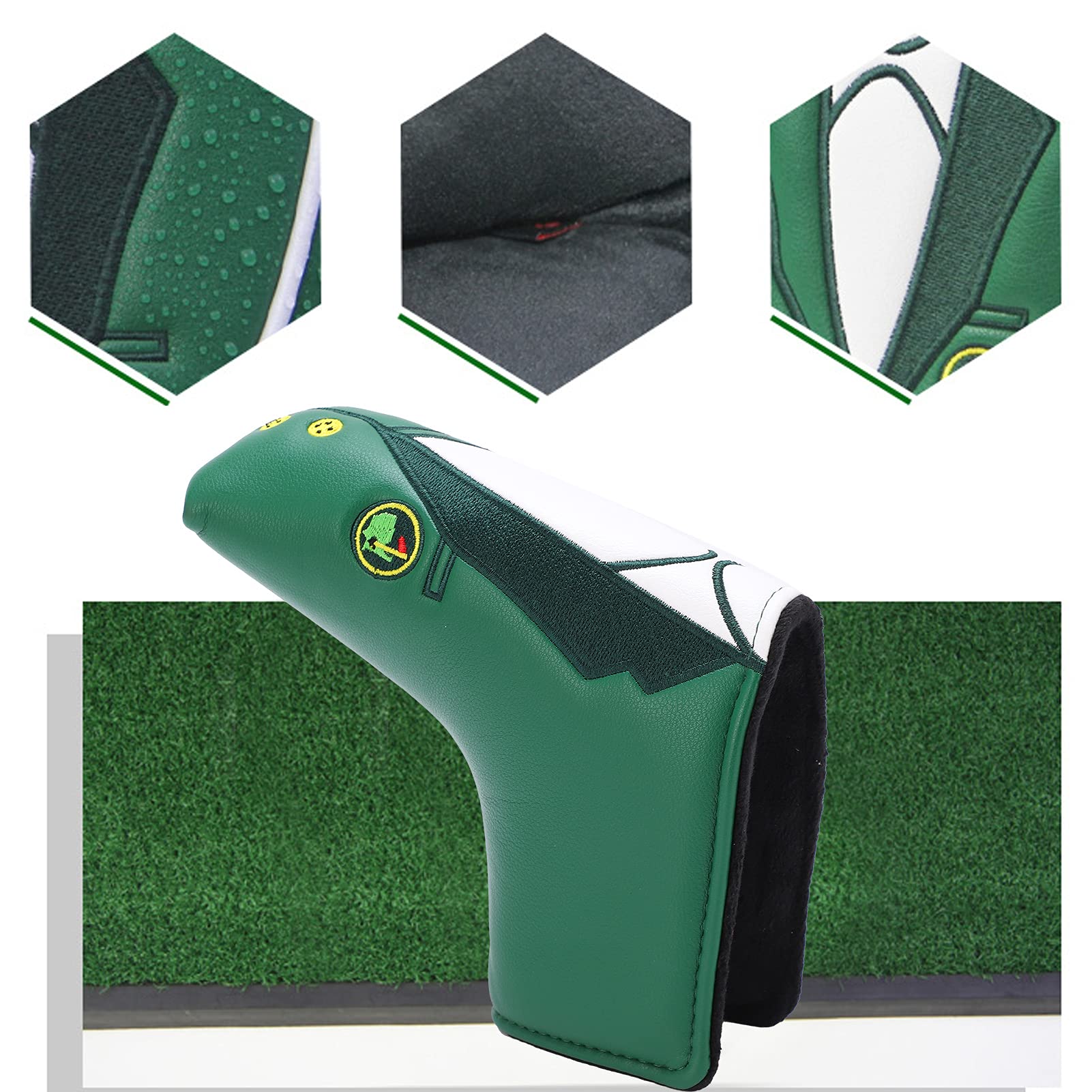 Premium PU Leather Golf Iron Head Covers - Waterproof & Thickened Protection for Golf Clubs & Putters | Perfect for Driving Range, Golf Course & Travel Use