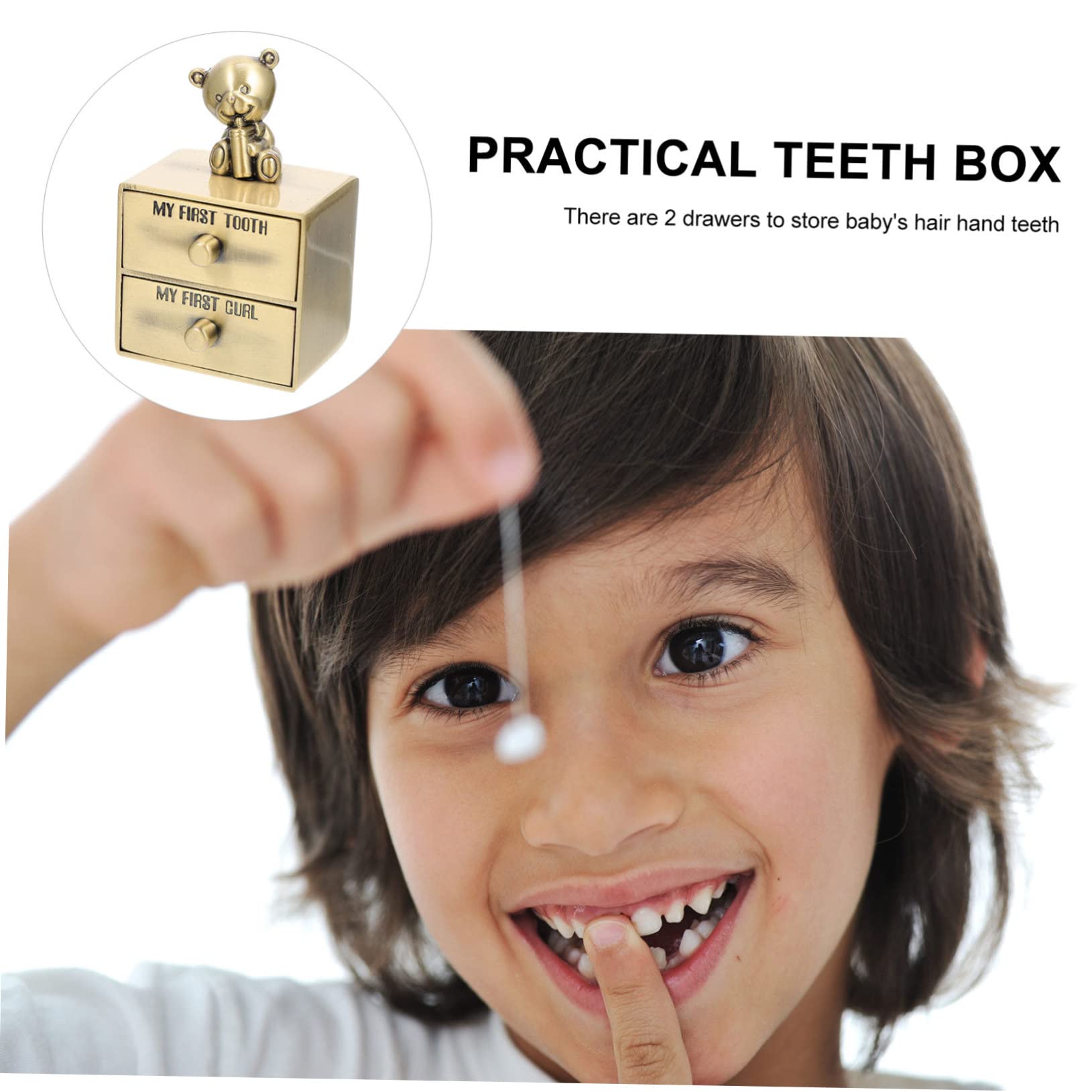 HEMOTON 8-Piece Baby Tooth Keepsake Box - European Style Christening Gift for Boys & Girls | First Tooth Loss Memory Box for Kids