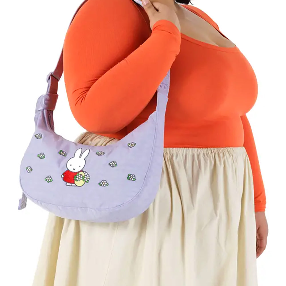 Medium Nylon Crescent Crossbody Bag for Women - Lightweight & Durable Shoulder Purse - Perfect for Travel, Shopping, and Everyday Use