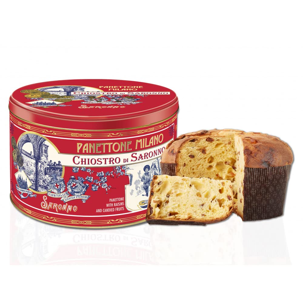 Premium Italian Panettone Cake in Tin - Chiostro di Saronno 1000g Classic Holiday Bread, Authentic Milanese Christmas Dessert | Perfect for Gifts, Holiday Parties & Family Celebrations