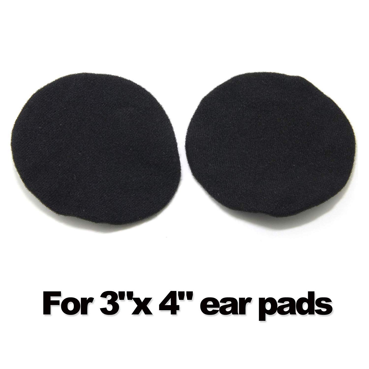 Ancable 2-Pairs Washable Headphone Earpad Covers - Soft Cloth Replacement Cushions for Over-Ear Headphones (Black) | Perfect for Gym Workouts, Aviation, Racing, Gaming & More