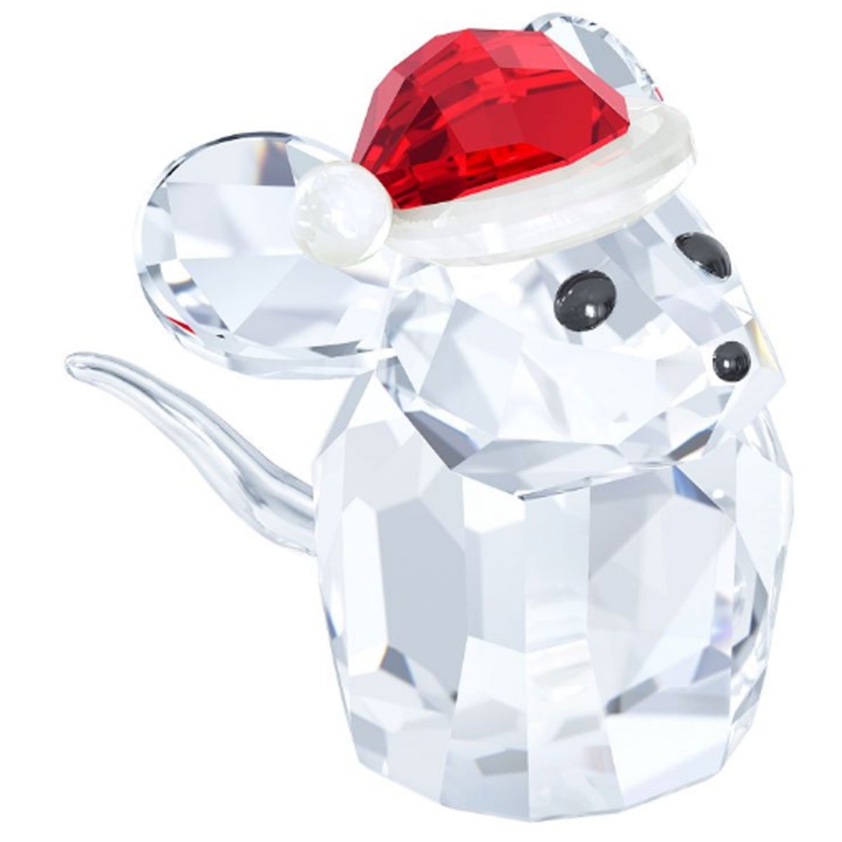 Swarovski Crystal Mouse with Santa Hat - Elegant Christmas Ornament & Holiday Decor for Tree, Gift, and Festive Home Decoration