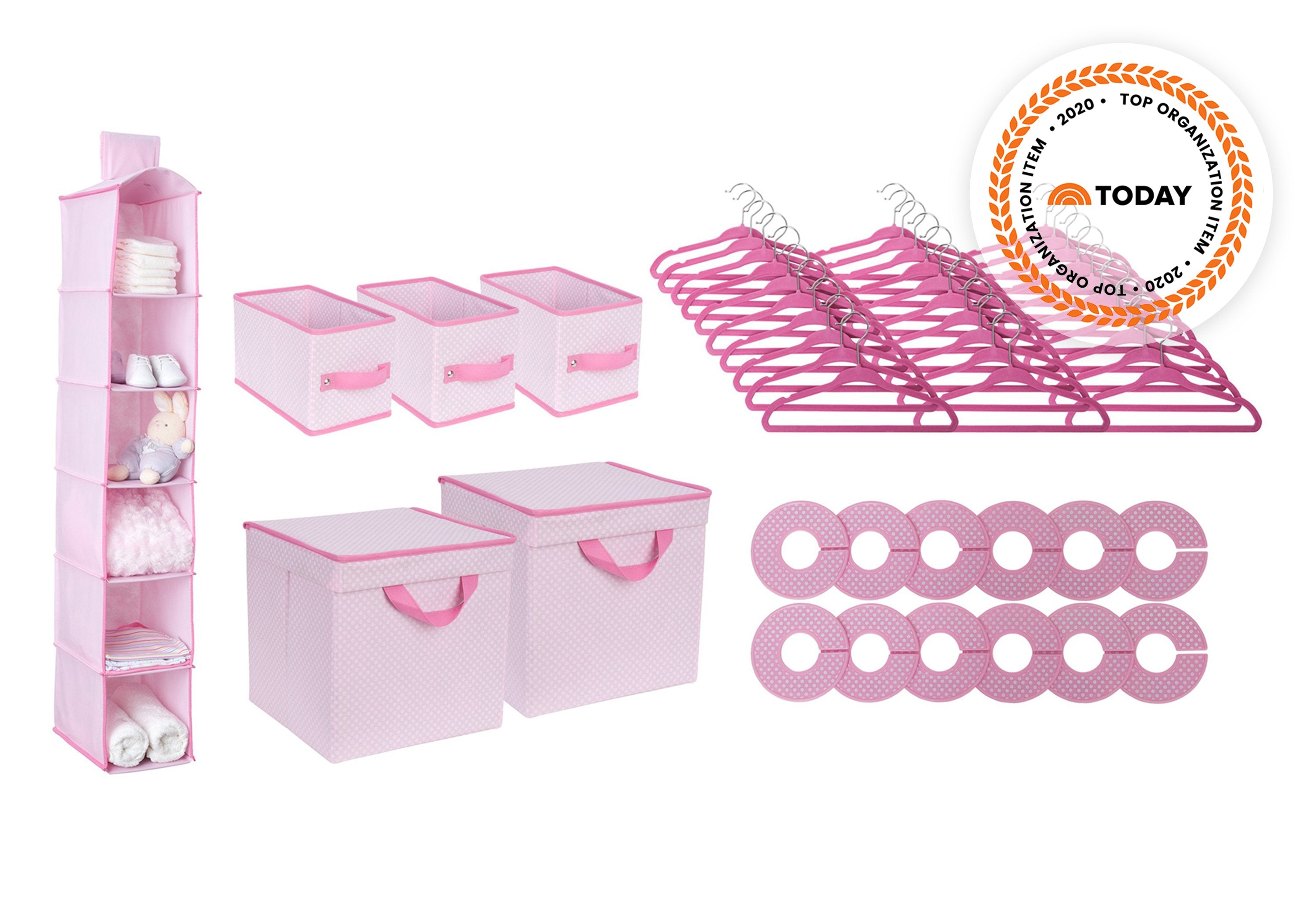 48-Piece Nursery Storage Organizer Set - Baby Clothes, Toys & Essentials Organizer for Nursery, Closet & Playroom Organization