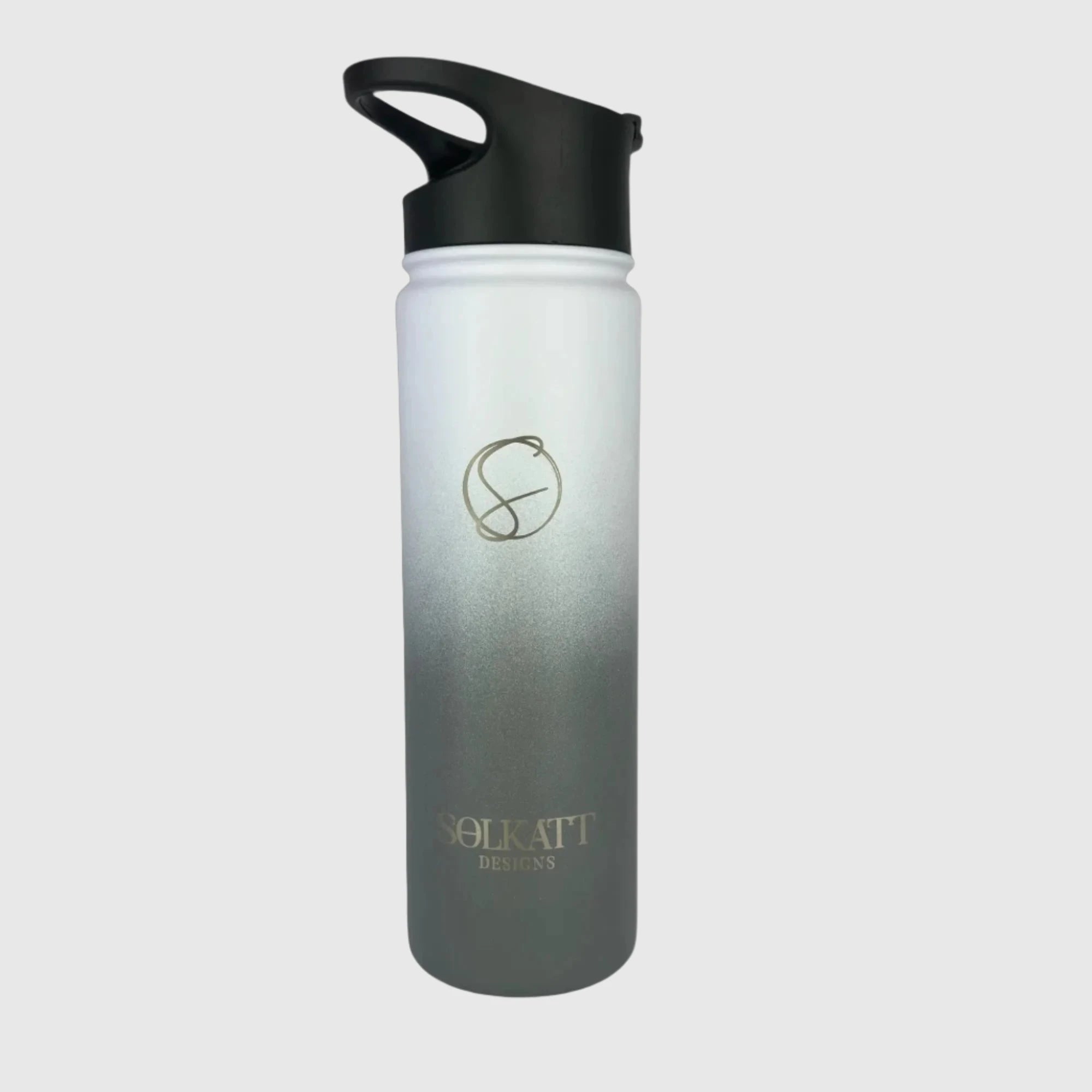 Premium Misty Grey Insulated Stainless Steel Water Bottle 650ml (22oz) - Keeps Drinks Hot/Cold for 24 Hours - Perfect for Hiking, Gym & Outdoor Activities