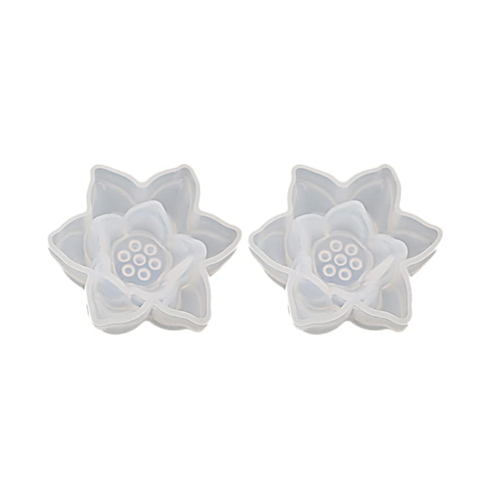 EXCEART 2-Piece Silicone Resin Pendant Molds for Jewelry Making - DIY Epoxy Casting Molds for Necklace, Earrings & Flower Pendants - Reusable Jewelry Box Mold for Handmade Crafts & Gifts
