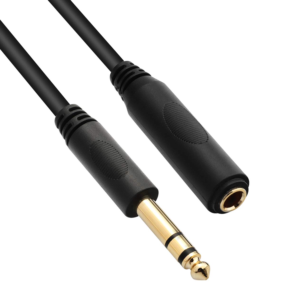 Tisino 6 ft 1/4 Inch TRS Male to Female Stereo Extension Cable - Premium Headphone & Guitar Audio Cable for Home Studio, Live Performances & DJ Equipment