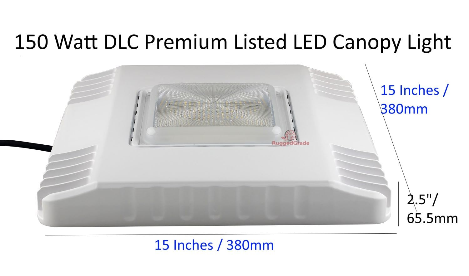 RuggedGrade 150W Polaris I Series LED Ceiling Light - 20,000 Lumens Ultra Efficient Canopy Light for Parking Garages, Warehouses & Industrial Spaces