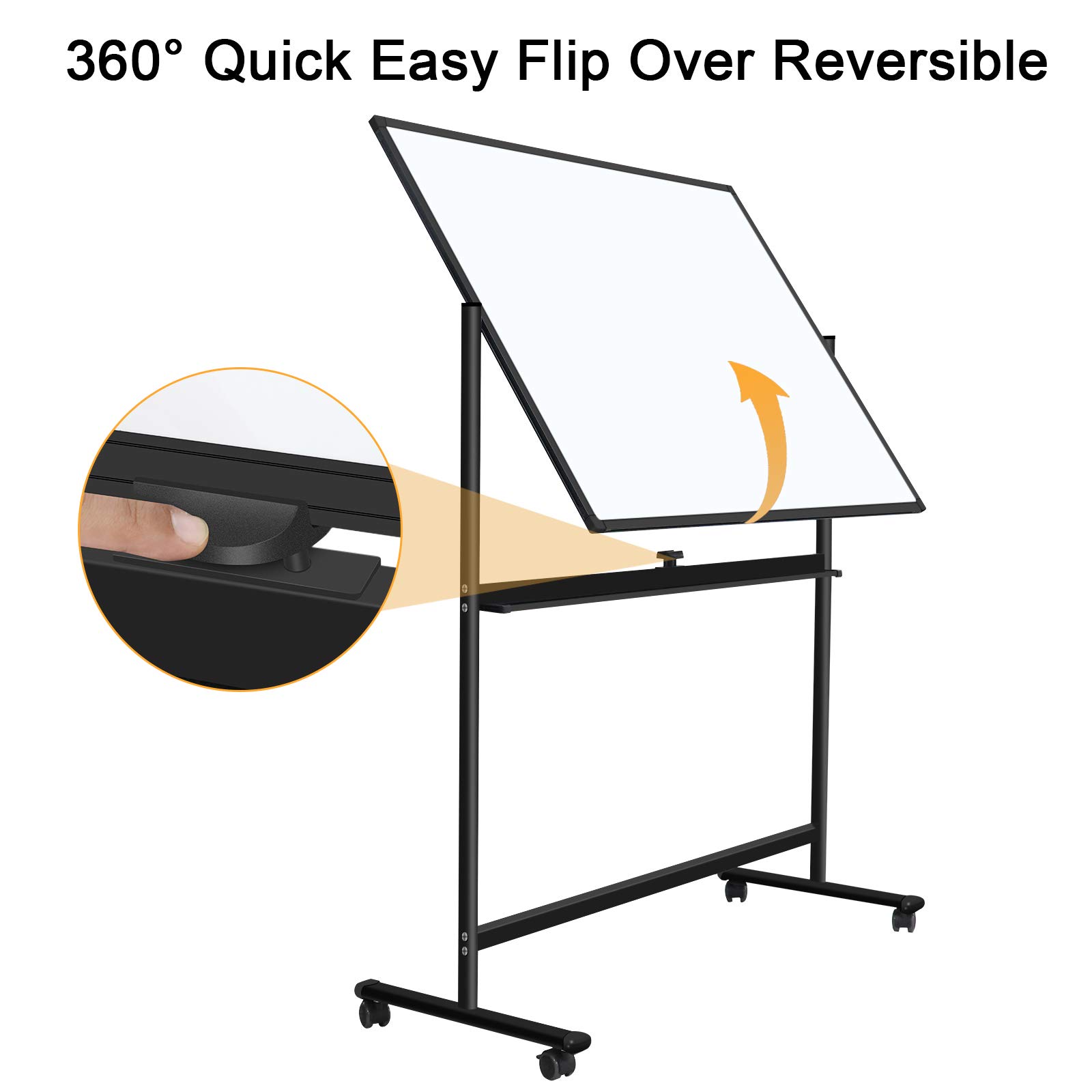 48x36 Inch Mobile Double-Sided Magnetic Dry Erase Whiteboard on Wheels - Commercial Rolling Whiteboard with Sturdy Stand for Home Office School & Conference Rooms | Perfect for Presentations, Classrooms & Team Brainstorming