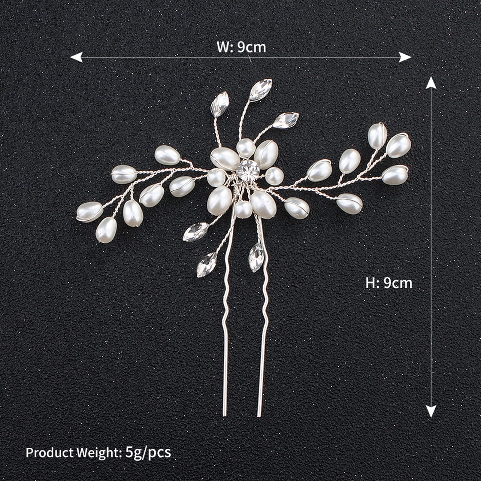 3 PCS SONGQEE Pearl Flower Crystal Bridal Hair Pins - Rhinestone Wedding Hair Clips for Bride & Bridesmaids, Bobby Pins & Headpiece Accessories (Perfect for Weddings, Prom, Parties & Special Occasions)