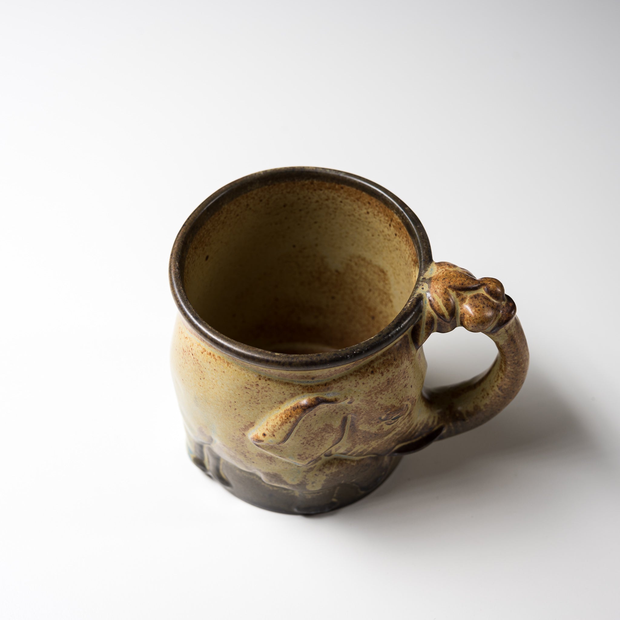 Seto Ware KASHIWA Animal Mug Cup - Handcrafted Elephant Ceramic Coffee Cup | Japanese Traditional Pottery for Tea, Coffee & Home Decor