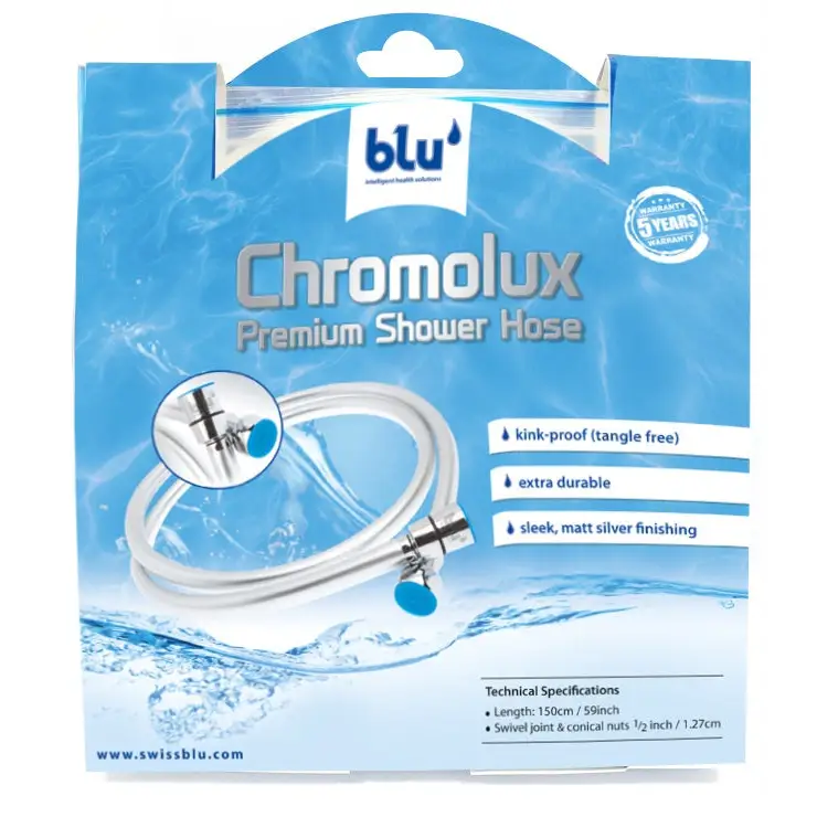 Premium Chromolux Handheld Shower Hose - 60 Inch Stainless Steel Flexible Shower Hose with 10 Function Sprayer - Perfect for Bathroom, Spa, Pet Washing & Mobility Needs
