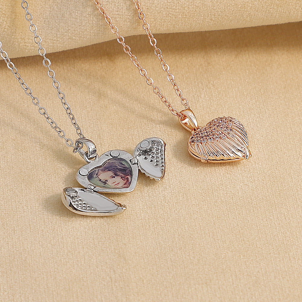 Personalized Heart Locket Photo Necklace & Bangle Set - Custom Engraved Memorial Jewelry for Loved Ones | Perfect for Anniversaries, Valentine's Day & Gifts | D0018