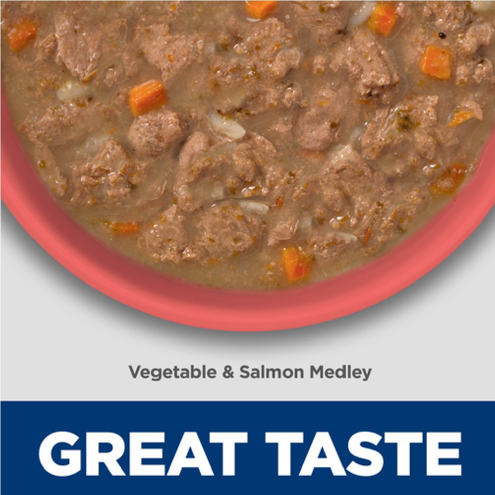 Hill's Science Diet Adult Perfect Weight Vegetable & Salmon Medley Wet Cat Food - Healthy Weight Management for Indoor Cats, Vet Recommended Nutrition