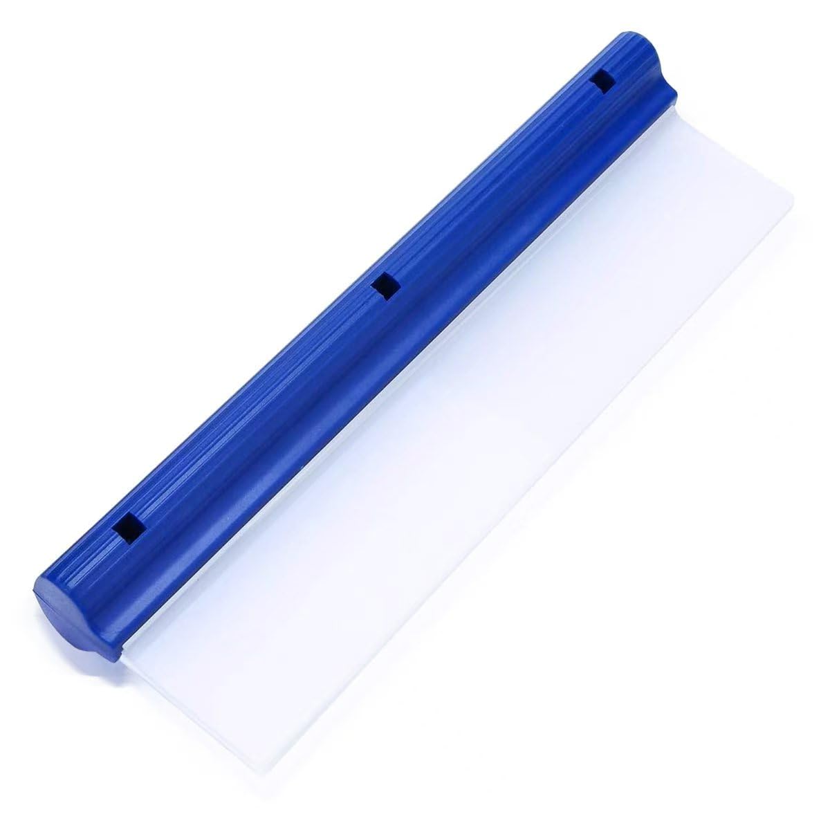 12 Inch Blue Silicone T-Bar Car Squeegee - Professional Flexible Auto Water Blade for Windshield, Glass & Mirror Cleaning | Quick Drying One Pass Design | Perfect for Car Wash, Home Windows & Shower Glass