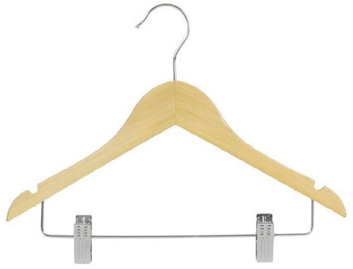100 Natural Wood Suit Hangers for Kids Closet - Junior Wooden Clothes Hangers with Smooth Finish - Perfect for Children's Wardrobe Organization & School Uniform Storage