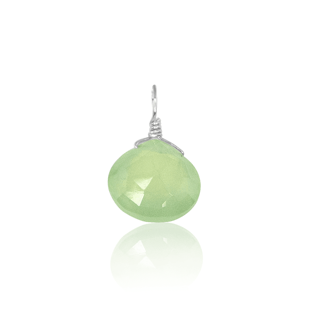 Natural Prehnite Teardrop Pendant Necklace - Healing Crystal Jewelry for Women - Perfect for Meditation, Yoga & Spiritual Gifts