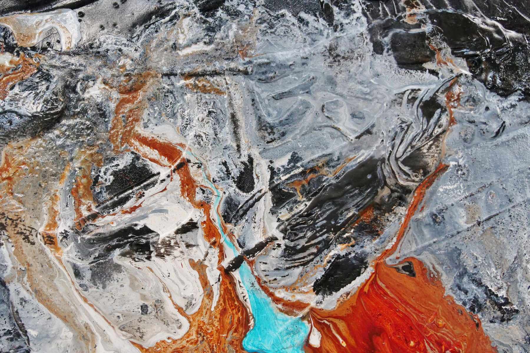 Peppered Rust 120x120cm Teal Black Textured Abstract Canvas Wall Art - Modern Home Decor for Living Room, Bedroom & Office