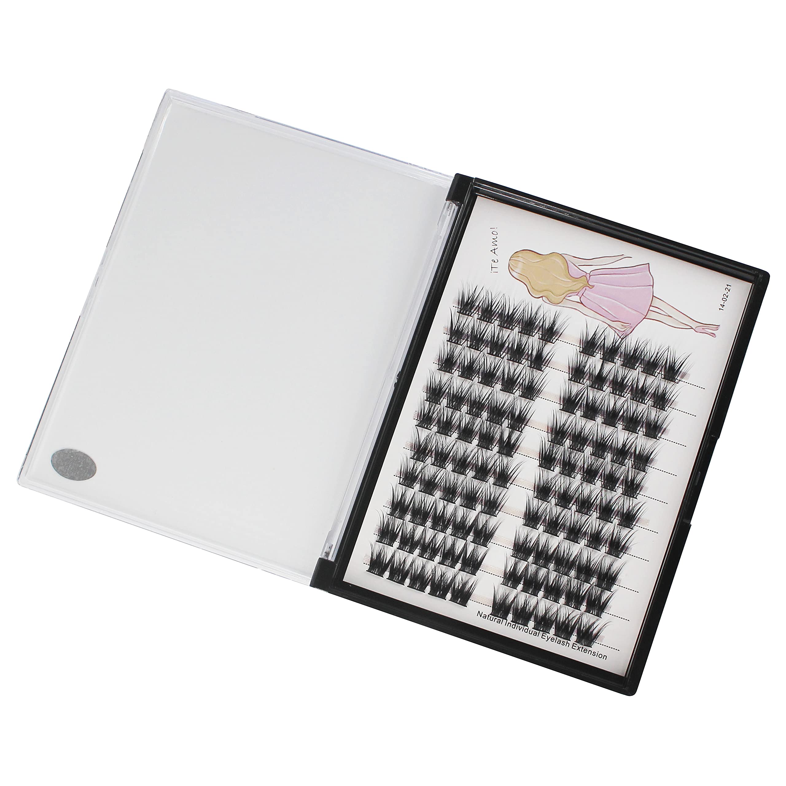 Professional 3D Effect False Eyelashes - 100 Clusters/Box, Thick Segmented Glue Bonded Individual Eyelash Extensions (14mm) for Natural Volume & Dramatic Look - Perfect for Weddings, Parties, and Daily Makeup Enhancement
