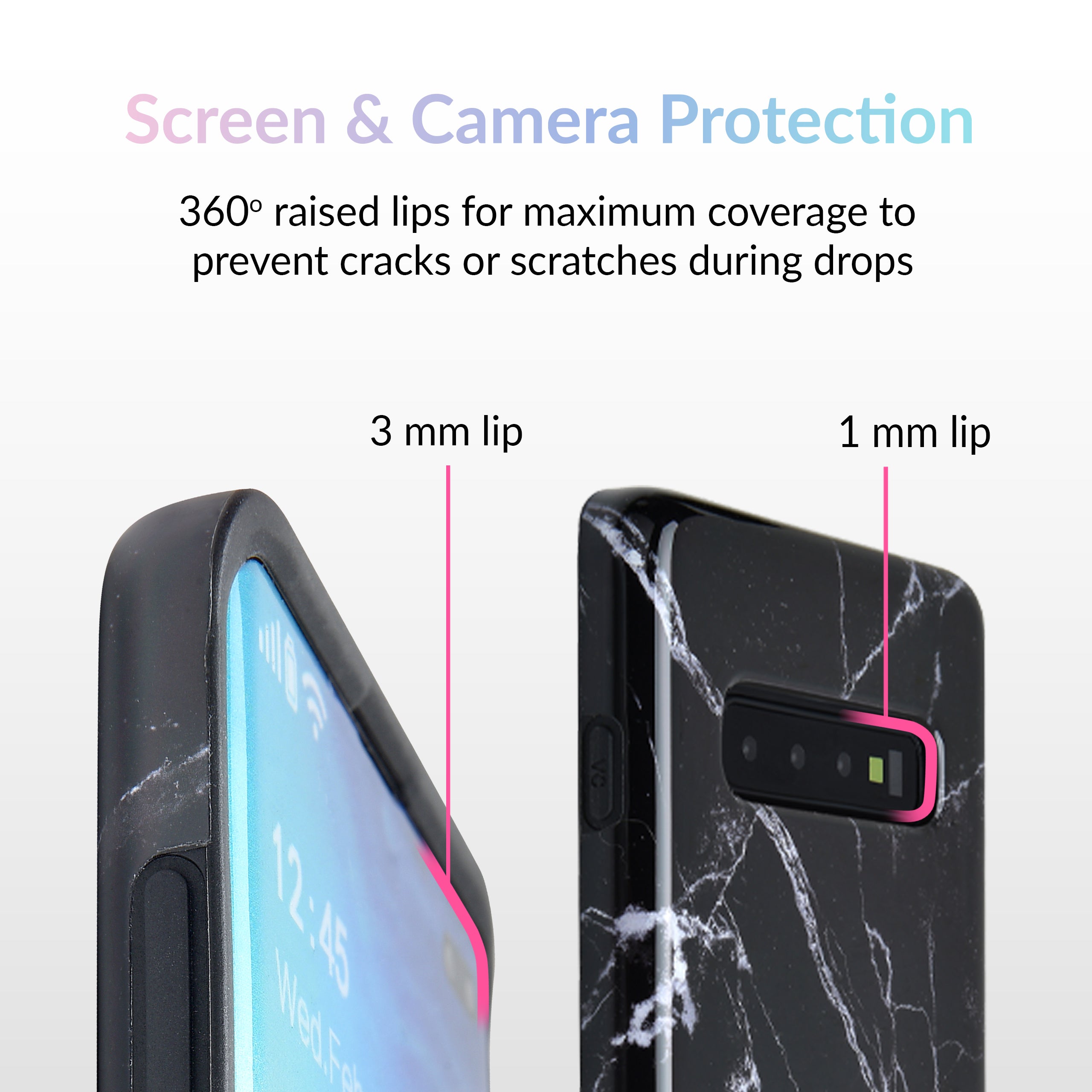 Samsung Galaxy Phone Case - Premium Black Marble Design | Slim Protective Cover for Samsung S21/S20/S10/S9 | Stylish & Durable for Everyday Use