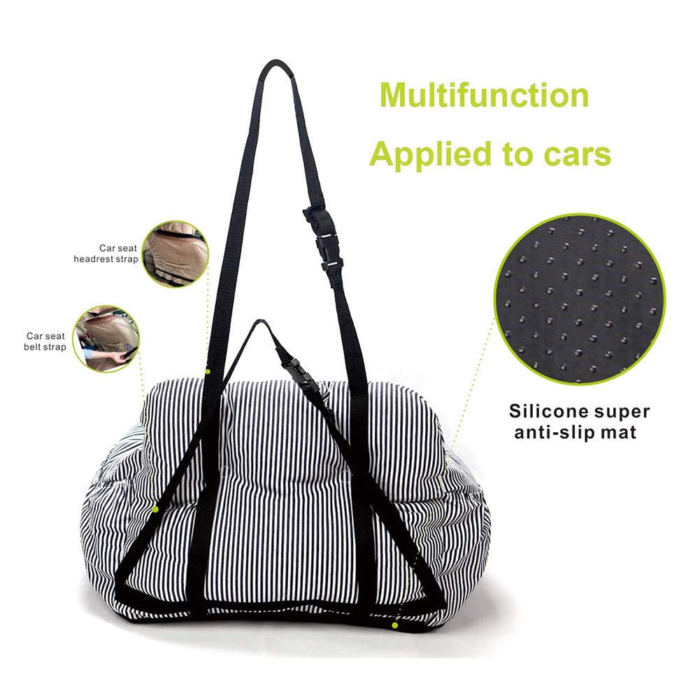 Dog Car Seat for Small to Medium Dogs - Puppy Booster Seat with Storage Pocket & Safety Leash | Soft, Comfortable & Washable Pet Travel Carrier | Perfect for Road Trips, Vet Visits & Daily Commutes