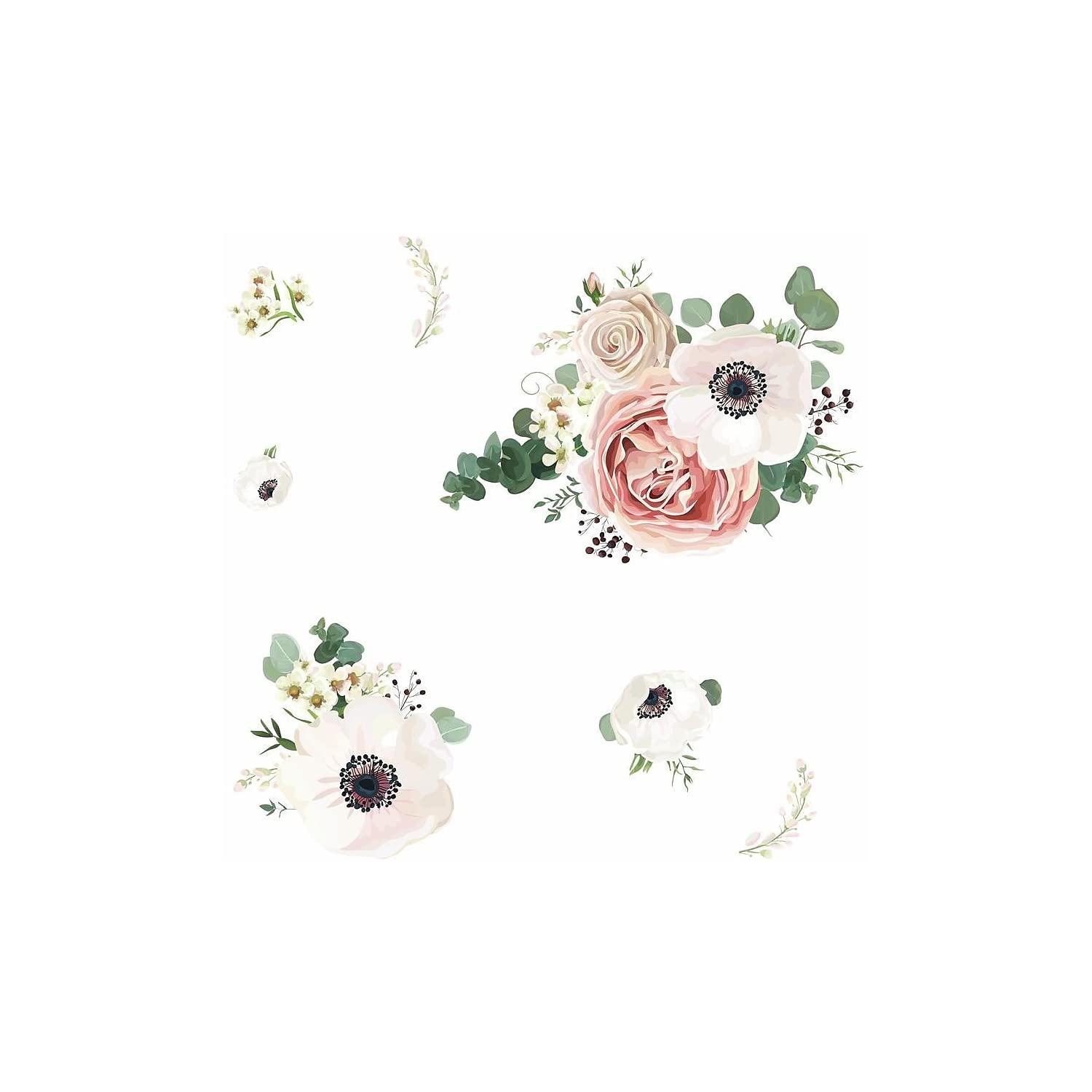 RoomMates RMK3866GM Fresh Floral Peel and Stick Giant Wall Decals - Self-Adhesive Removable Wall Stickers for Home Decor, Bedroom, Living Room, Nursery, Dorm & Office
