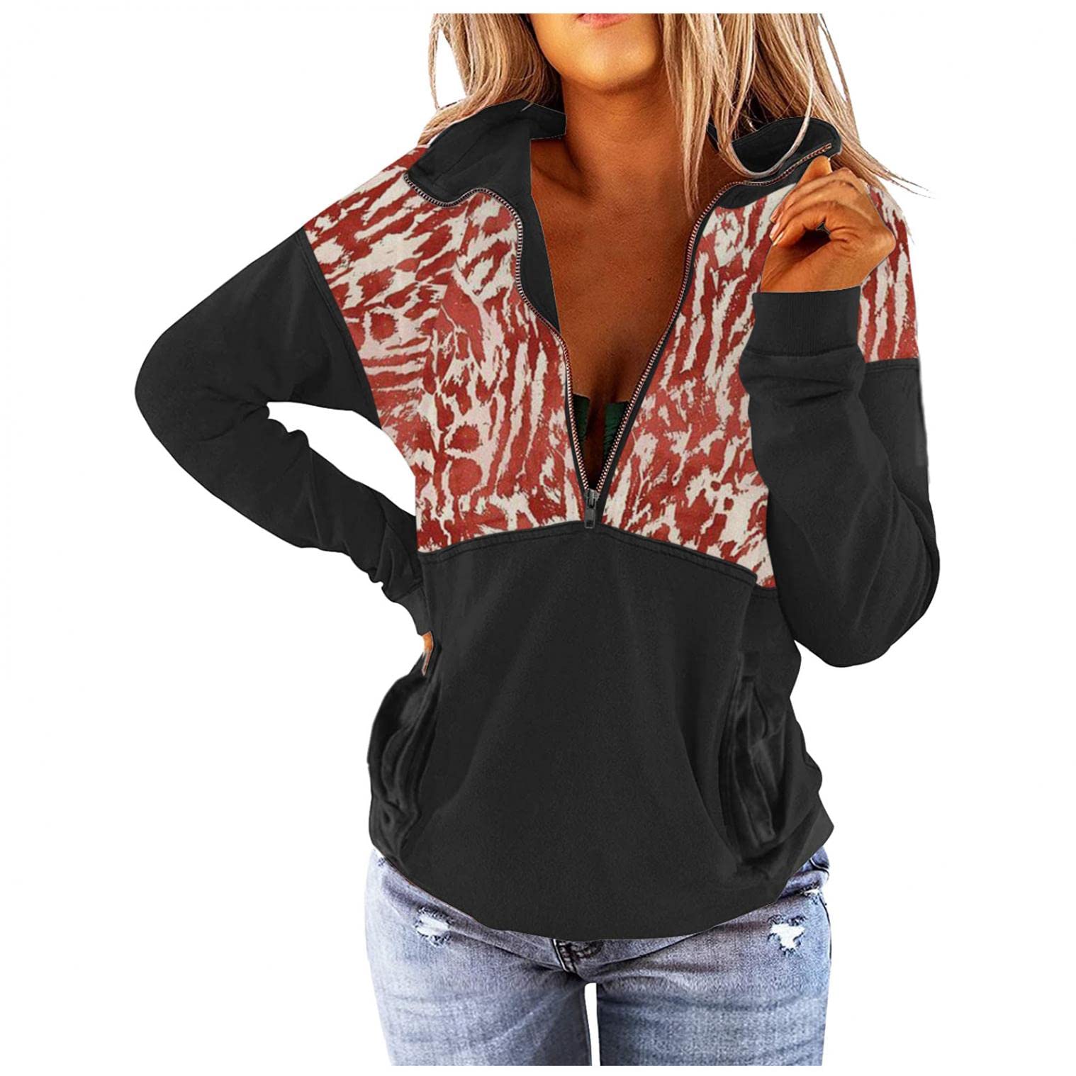 Women's Lightweight Long Sleeve Pullover Hoodie - Cozy Fleece Sweatshirt with Elk Design - Casual Fall & Winter Tops for Everyday Wear, Lounging & Outdoor Activities