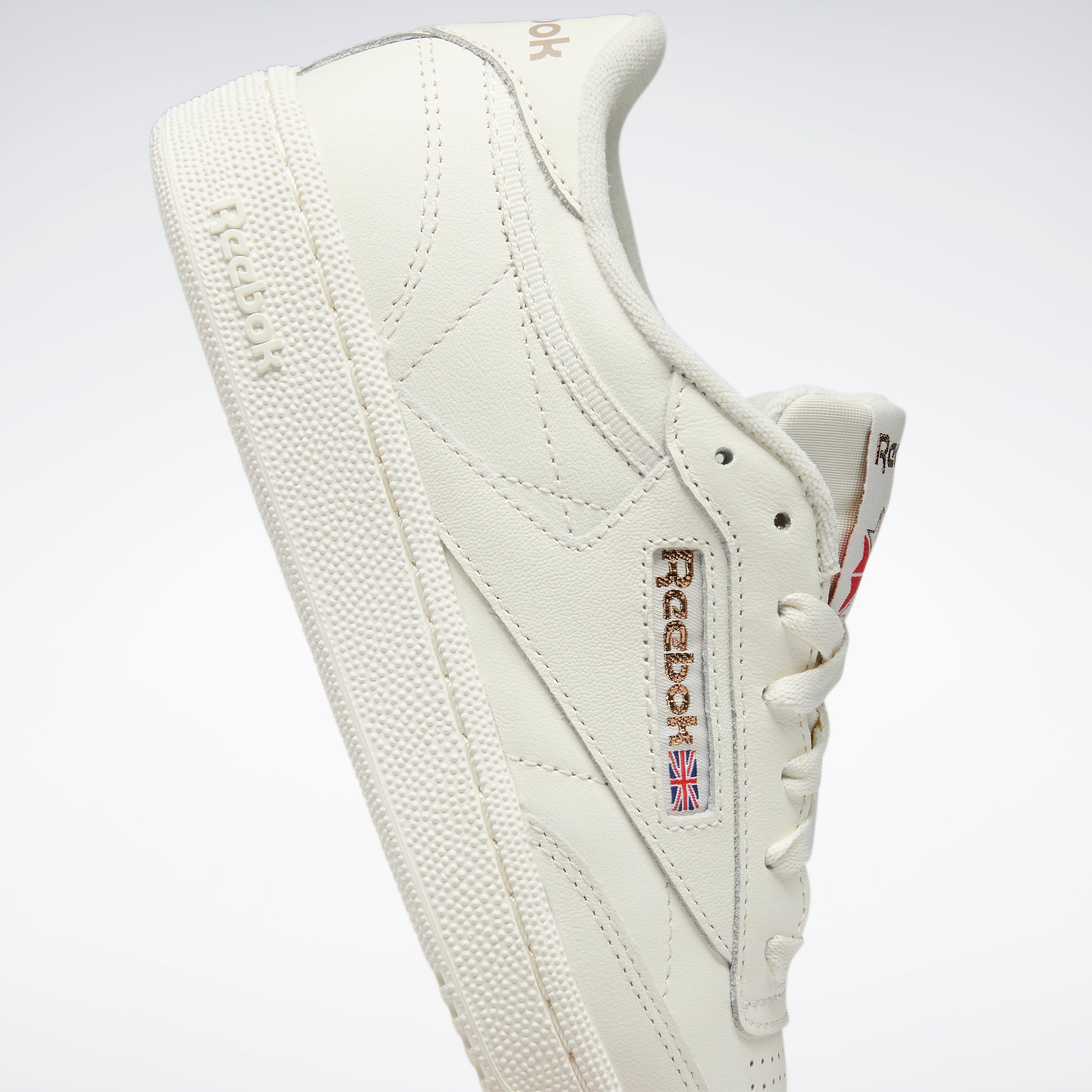 Reebok Club C 85 Vintage Sneakers for Women - Chalk/Chalk/Rose Gold | Classic White Leather Tennis Shoes for Casual Wear, Gym & Street Style