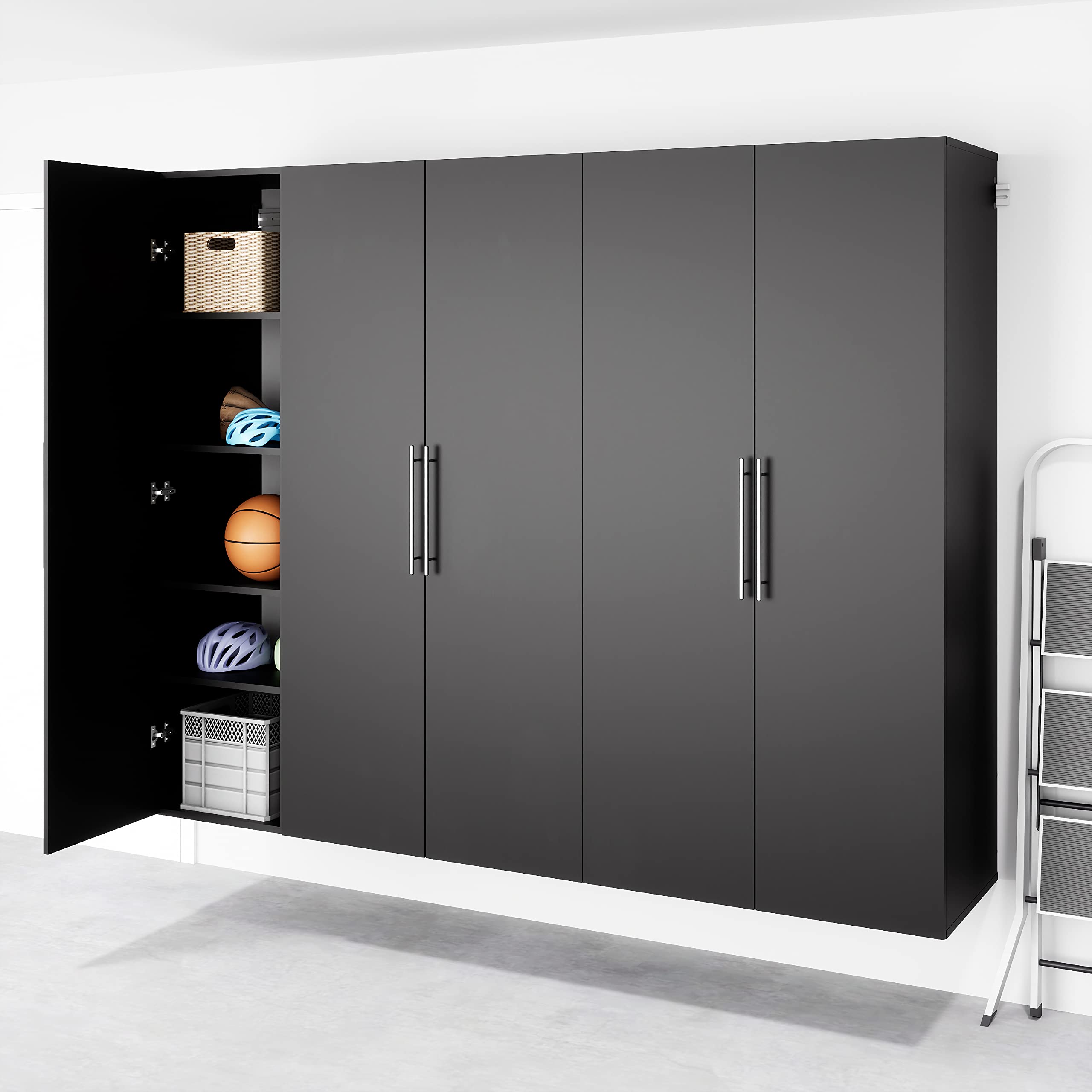 Prepac Black Wall Mounted Garage Storage Cabinet - 18