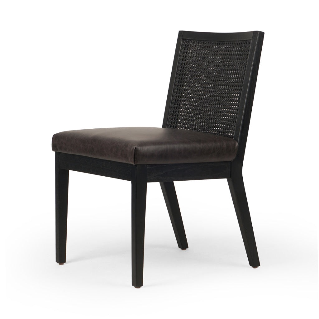 Antonia Cane Armless Dining Chair - Sonoma Black - Modern Kitchen & Dining Room Accent Chair for Home & Restaurant Decor