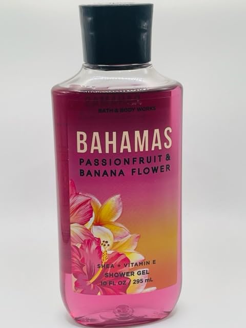 Bath & Body Works Bahamas Passionfruit & Banana Flower Shower Gel - 10 oz Moisturizing Body Wash for Soft Skin | Tropical Scent for Relaxing Bath & Spa Day