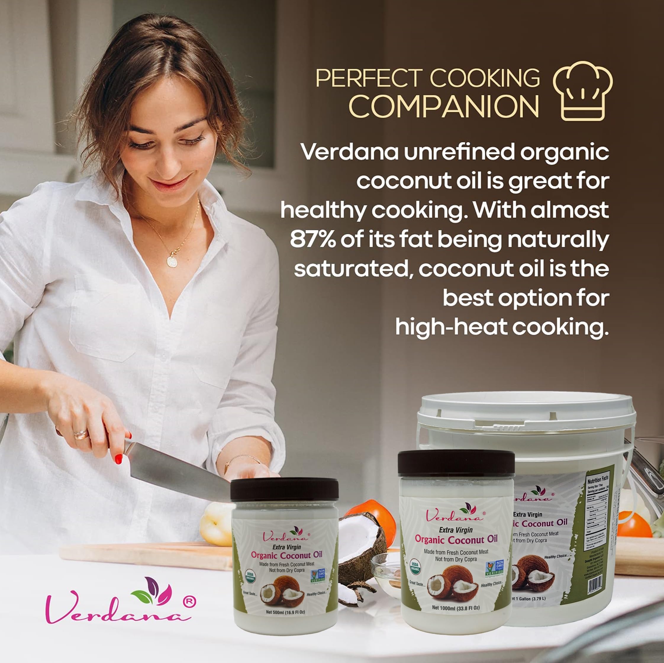 Organic Extra Virgin Coconut Oil - USDA Certified, Unrefined Cold Pressed for Cooking, Baking & Skin Care - 100% Pure Natural Coconut Oil - 32oz - Perfect for Keto, Vegan Recipes & Hair Moisturizing
