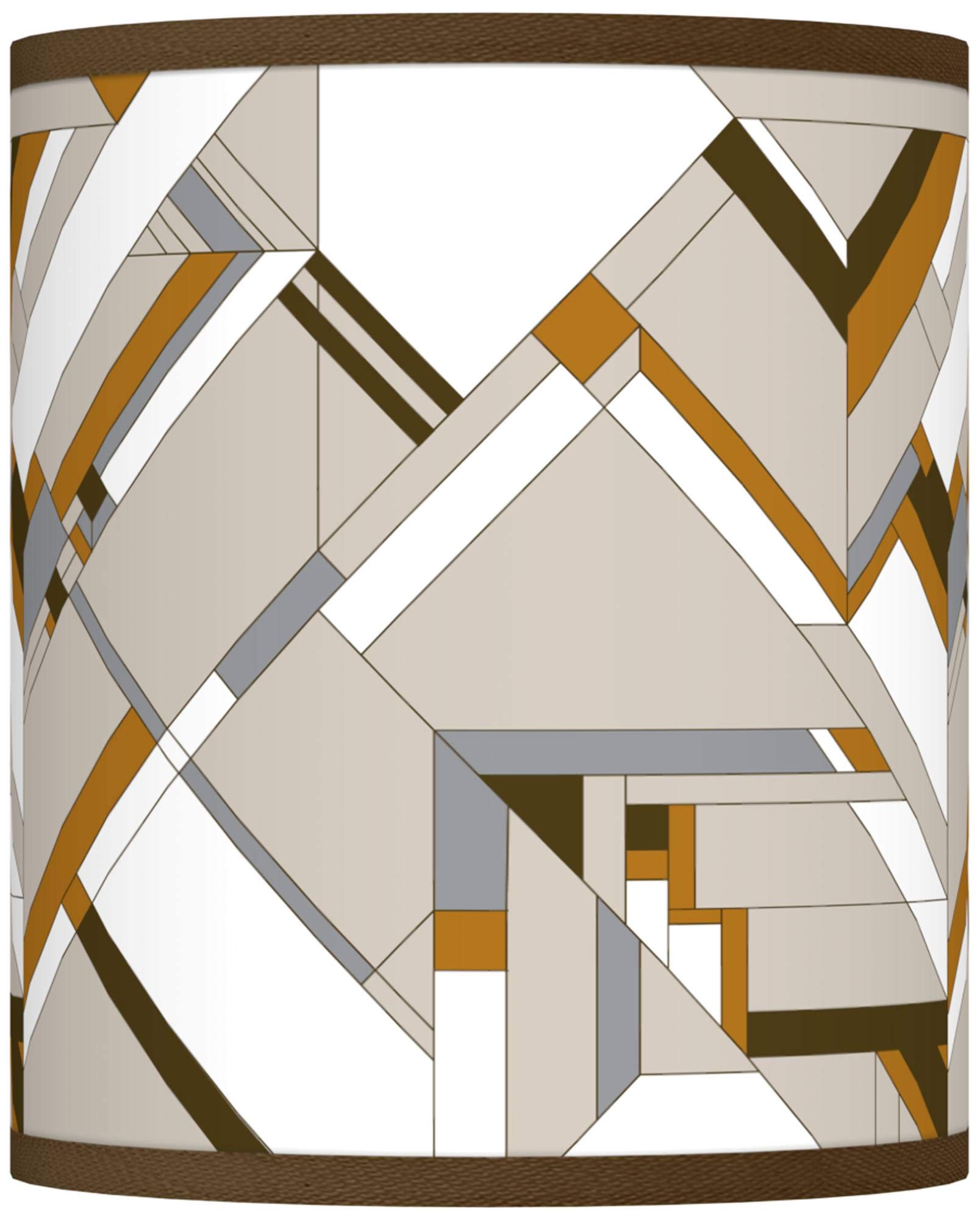 Handcrafted Brown & Gray Mosaic Drum Lamp Shade - 10