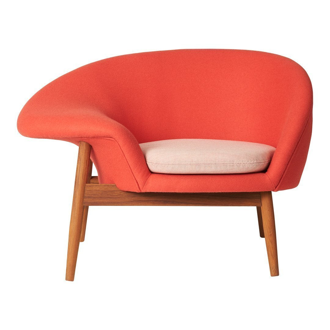 Hans Olsen Fried Egg Chair - Mid Century Modern Lounge Chair with Upholstered Seat, Warm Nordic Design for Living Room, Bedroom, or Office Relaxation