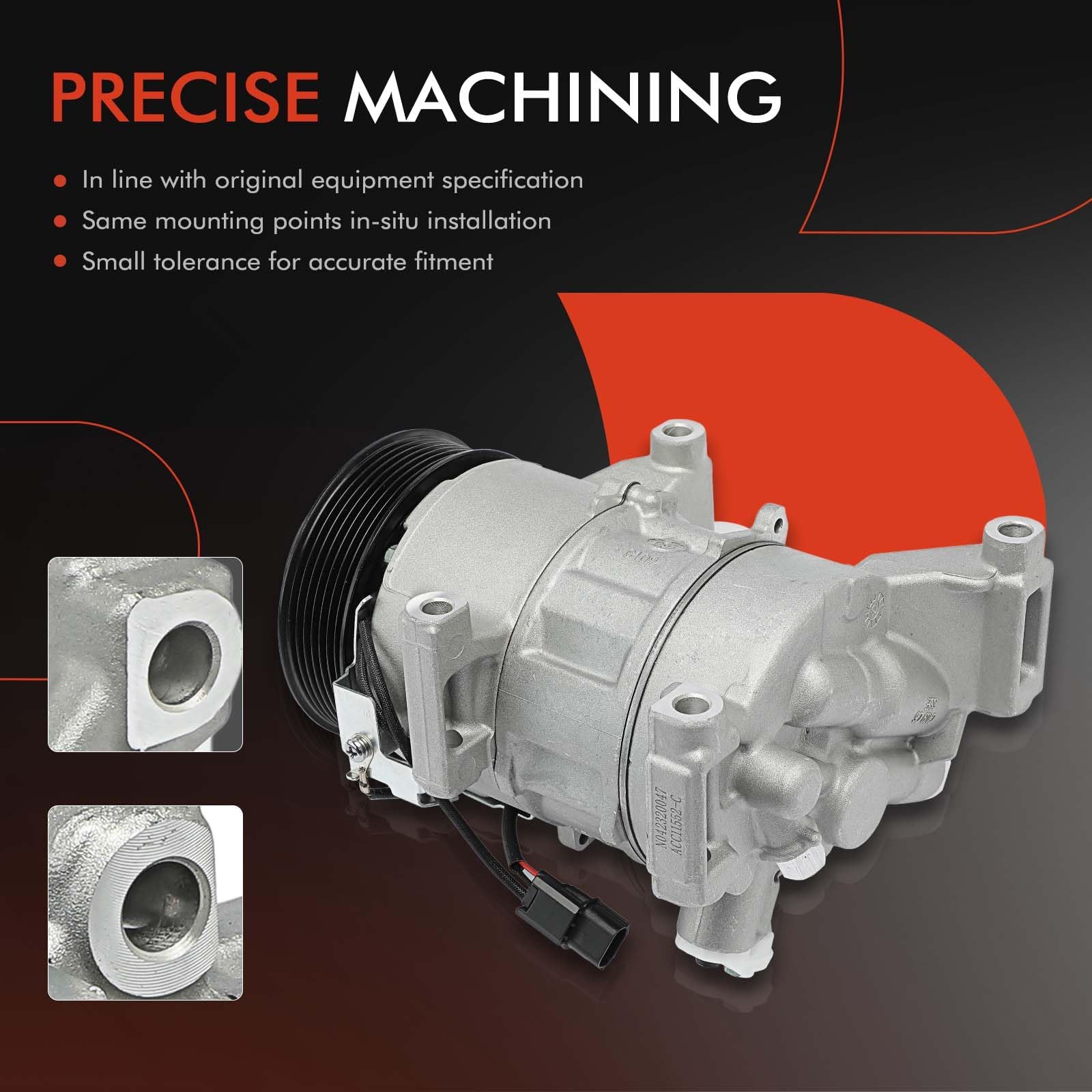Premium AC Compressor with Clutch for 2018-2022 Honda Accord 1.5L - High Performance Auto Air Conditioning Part - Perfect for Summer Road Trips & Daily Commuting