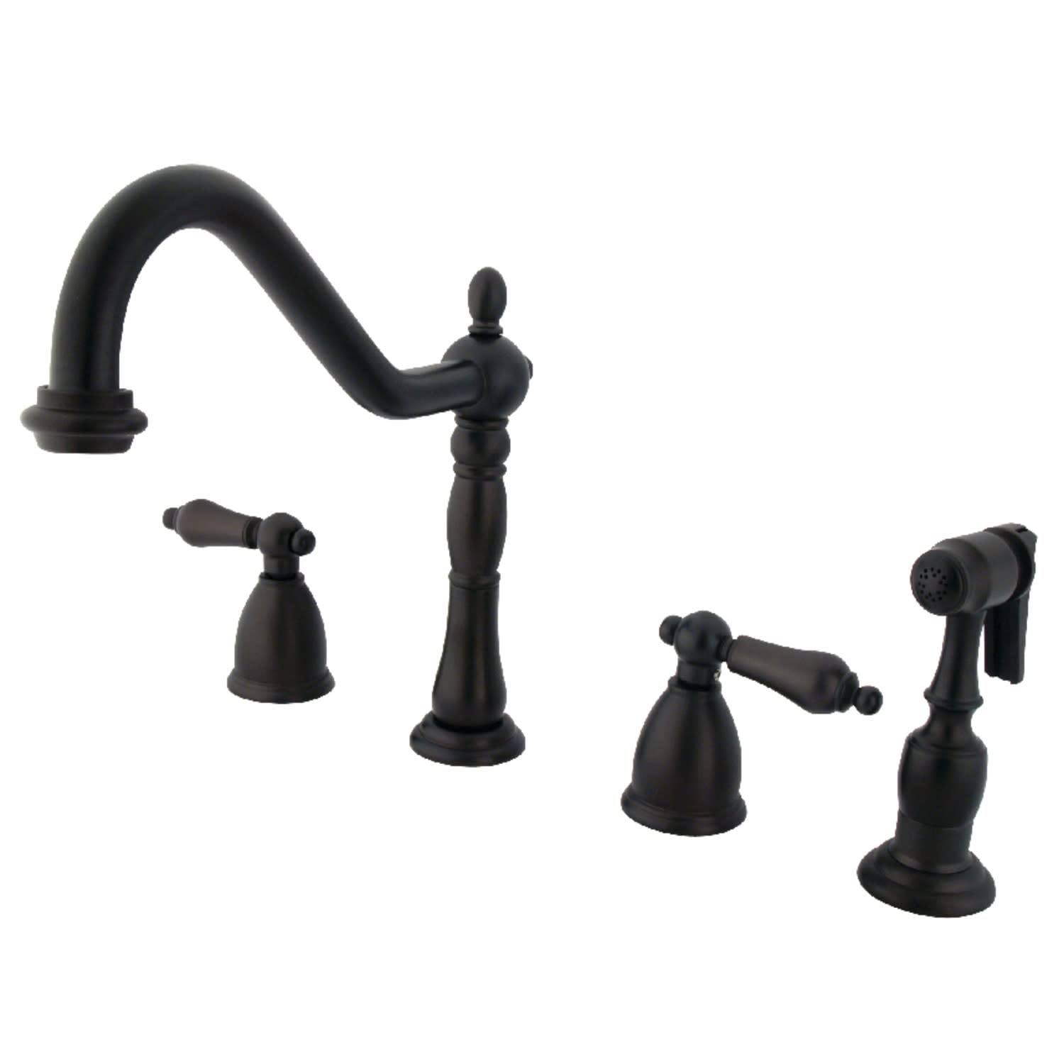 Kingston Brass KB1795ALBS Heritage 8-Inch Centerset Kitchen Faucet in Oil Rubbed Bronze - Durable & Stylish for Modern Farmhouse & Traditional Kitchens