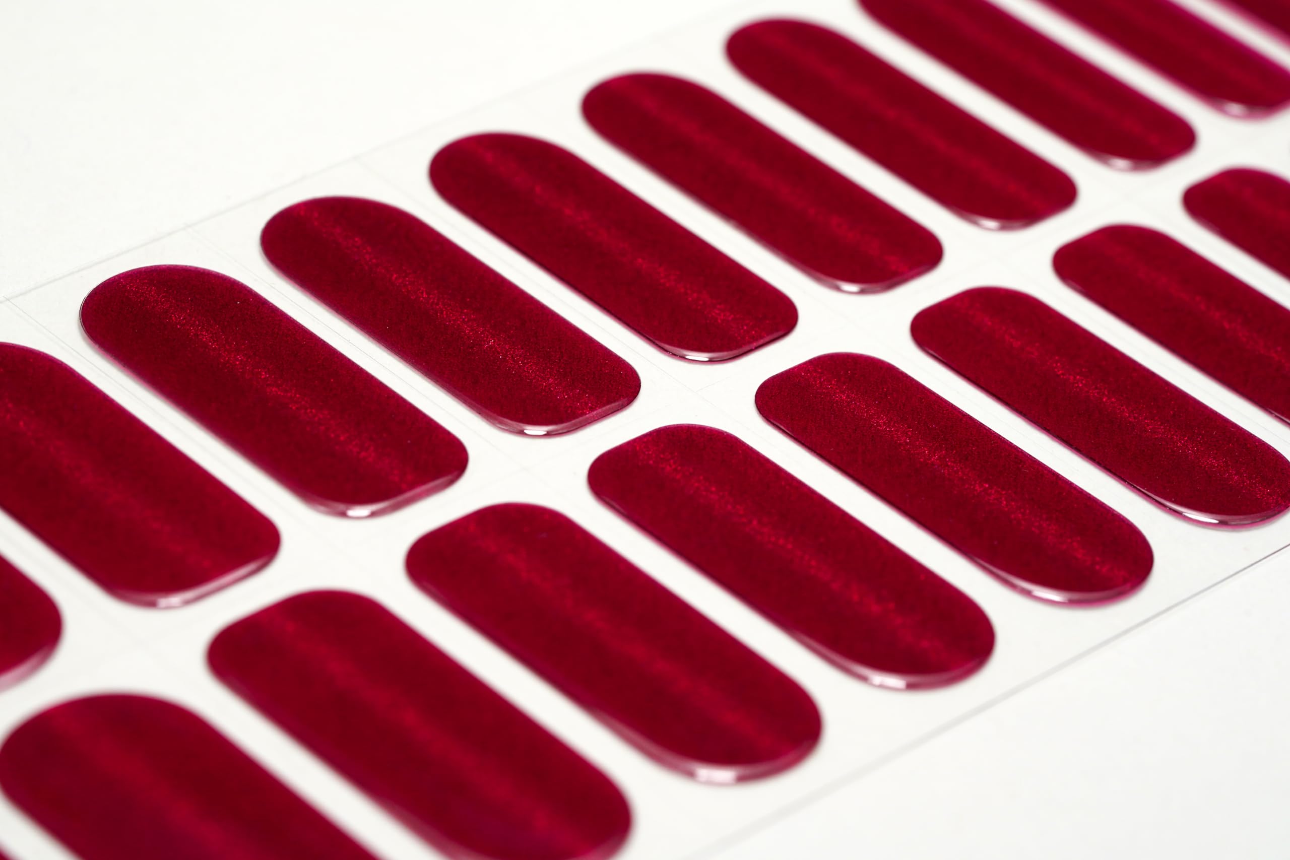 22 Premium Semi-Cured Gel Nail Polish Strips with Application Accessories - Candy Apple Red Cat-Eye for Long-Lasting Manicures at Home or Salon